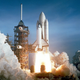 The launch of the Space Shuttle Columbia, April 12, 1981.